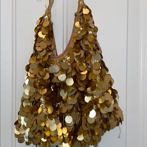 Fun Gold Madison Studio Evening Shoulder Purse